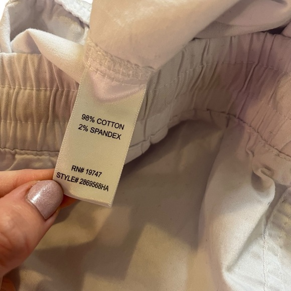 Land ‘n Sea white cotton drawstring pants women’s size 8 | stretch travel beach - Picture 3 of 12